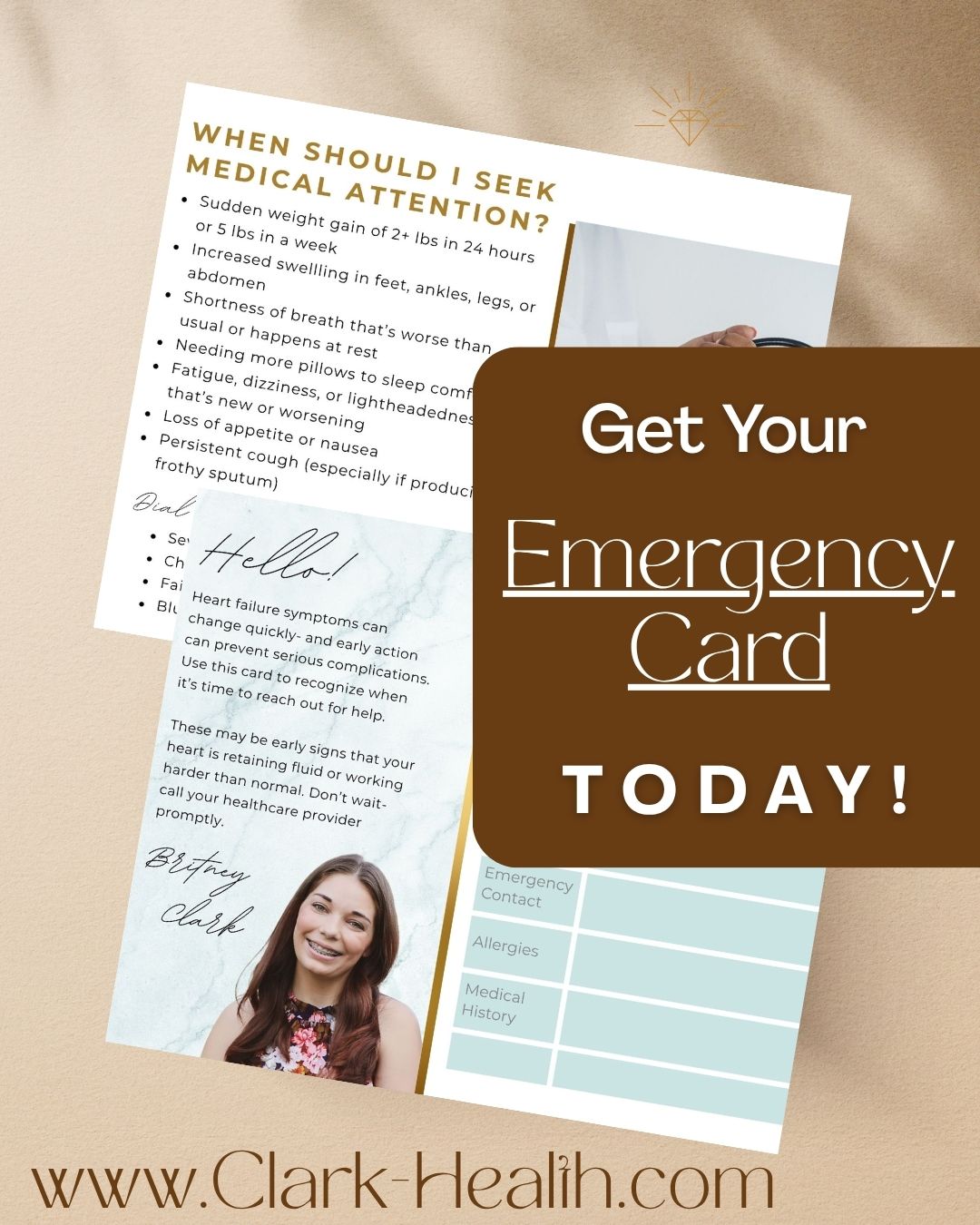 Clark Health Know When to Call Your Doctor Emergency Card